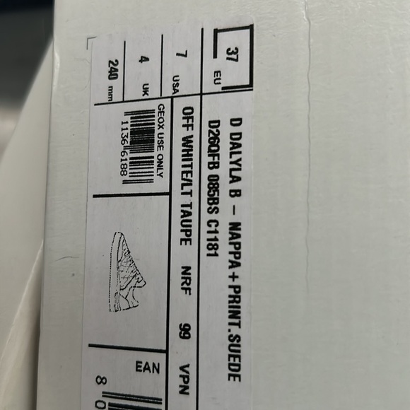 Geox sneakers off white size 7/37 new - Picture 3 of 6